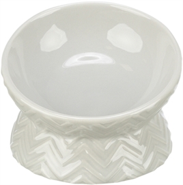 TRIXIE VERHOOGDE VOERBAK / WATERBAK KERAMIEK LICHT TAUPE 150 ML 13 CM