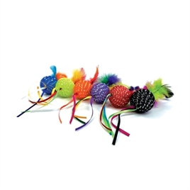 Glitterbal Met Ratel En Veren