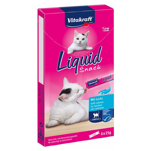 Cat liquid snack zalm/omega 3 6 stuks Zalm