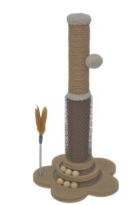 Kattenkrabspel Lola Wit|Bruin Ø30x55 cm